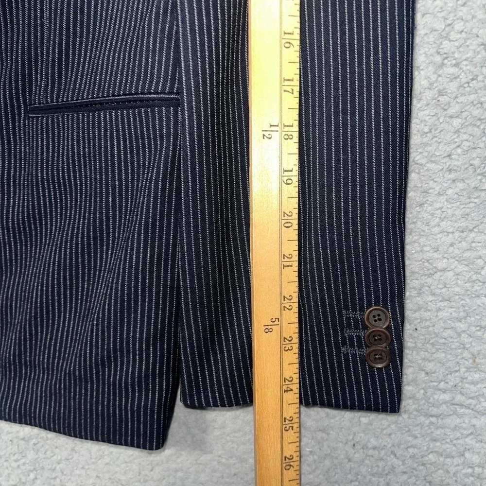 Banana Republic Heritage Blazer Mens 38S Blue Pinstripe‎ Wool Cashmer Blend Coat